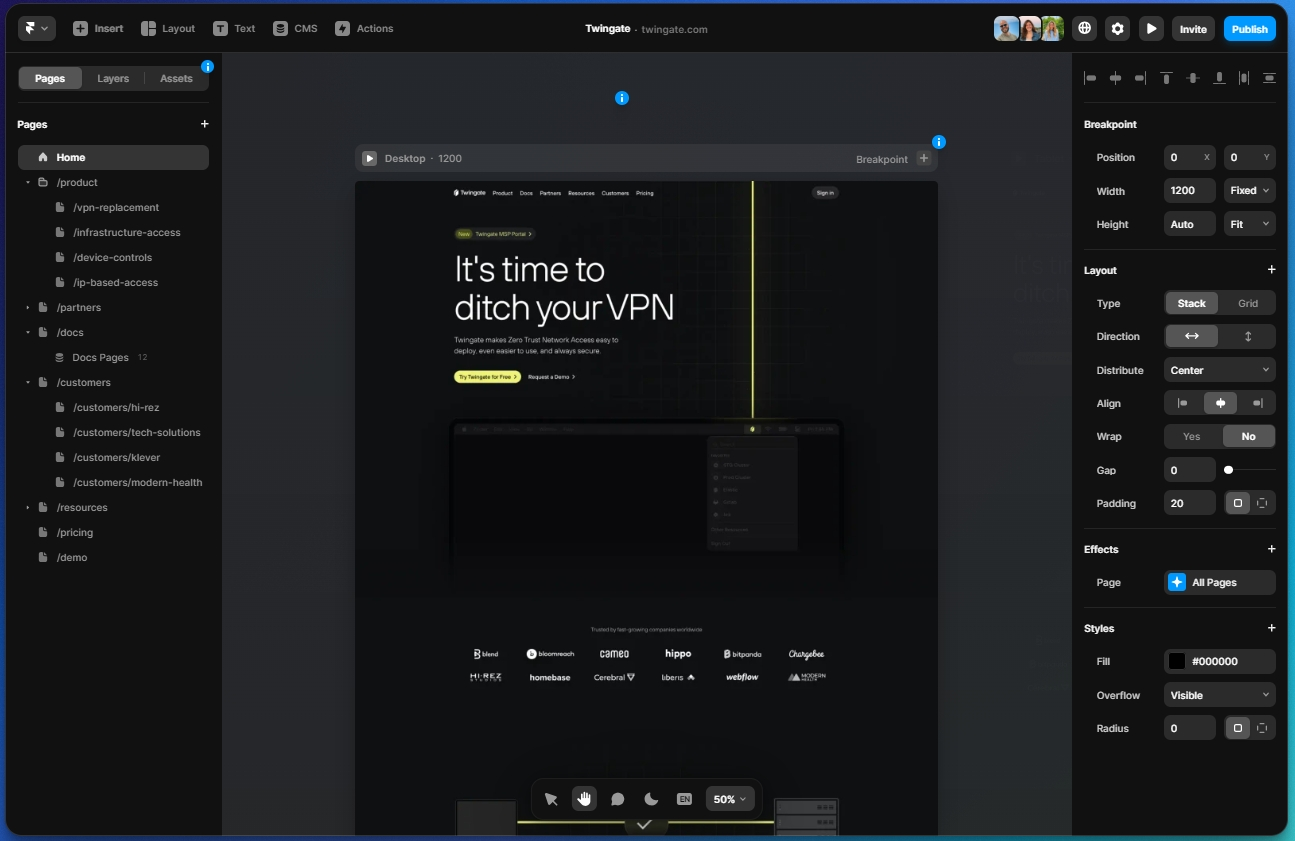 Интерфейс сервиса Framer X. Источник: framer.com